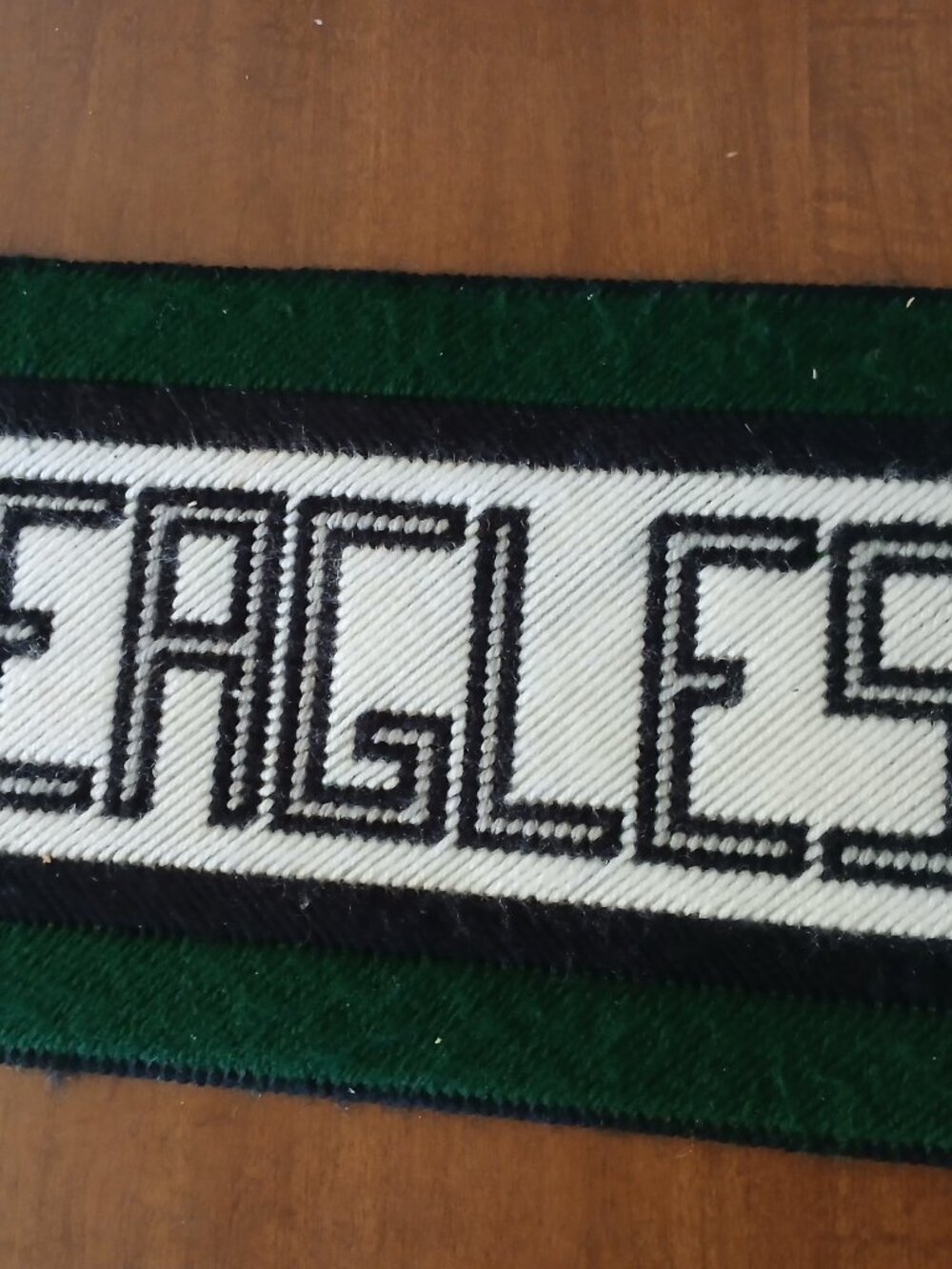 Philadelphia Eagles Green & Black Handstitched Handmade Sign – 8" x 10"